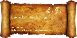 Laukó György névjegykártya